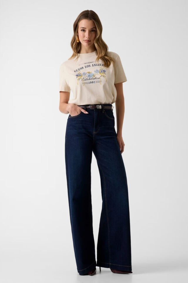 Guess Baskılı Tişört Bej