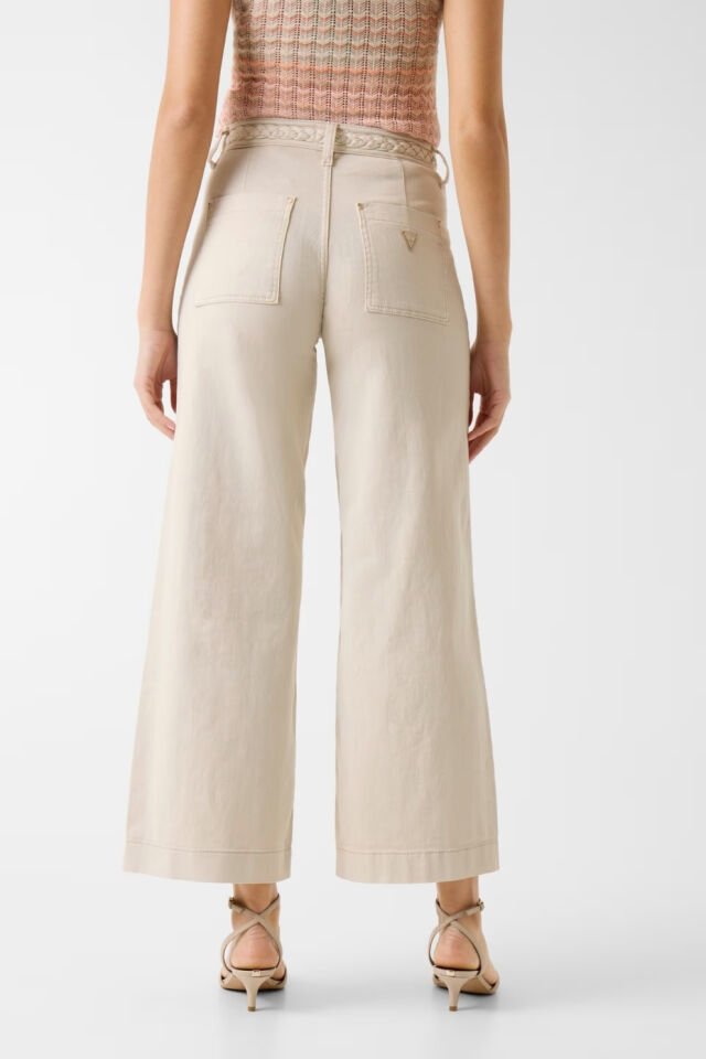 Guess Geniş Paça Chino Pantolonları Krem