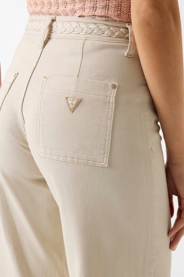 Guess Geniş Paça Chino Pantolonları Krem