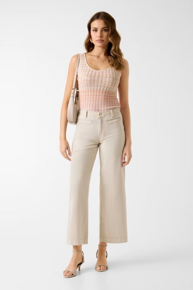 Guess Geniş Paça Chino Pantolonları Krem