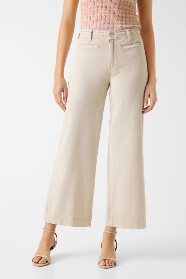 Guess Geniş Paça Chino Pantolonları Krem