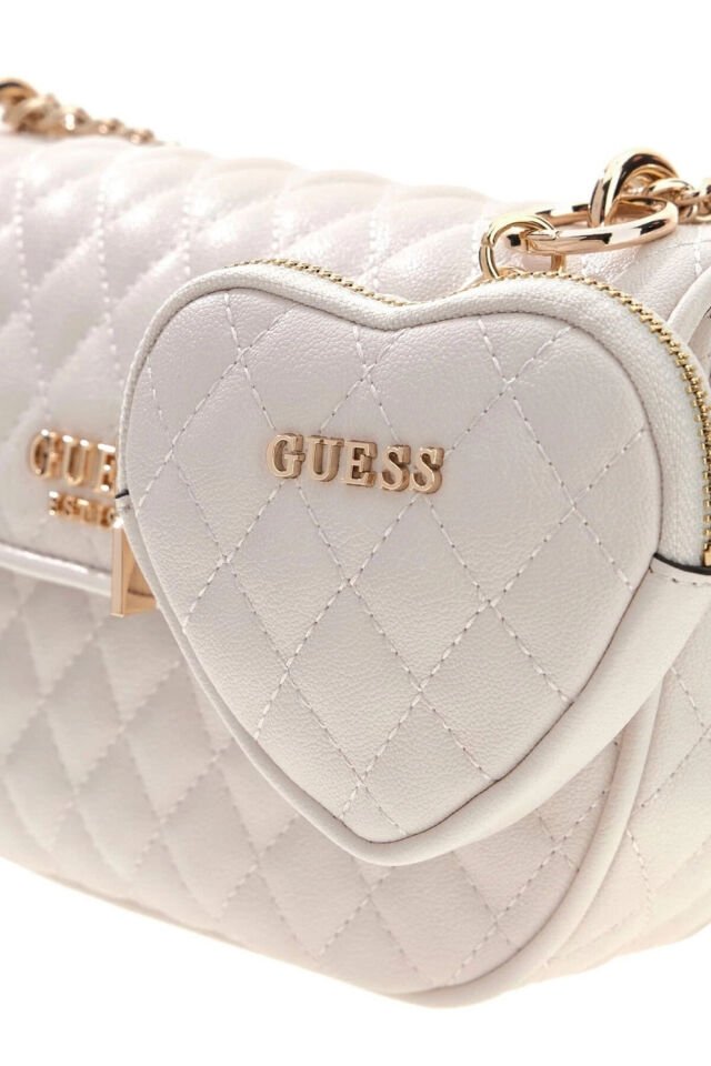 Guess Atabey Çapraz Askılı Kadın Omuz Çantası Beyaz
