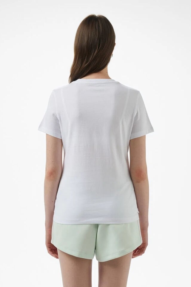 Guess Cn Ss Love Triangle Kadın Beyaz T-Shirt