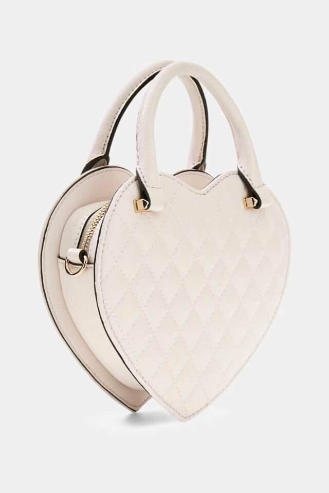 Guess Atabey Kapitone Mini Çapraz Askılı Çanta Krem