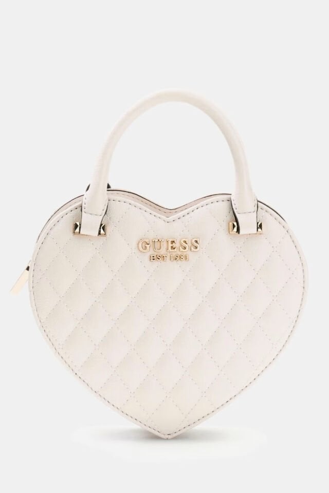 Guess Atabey Kapitone Mini Çapraz Askılı Çanta Krem