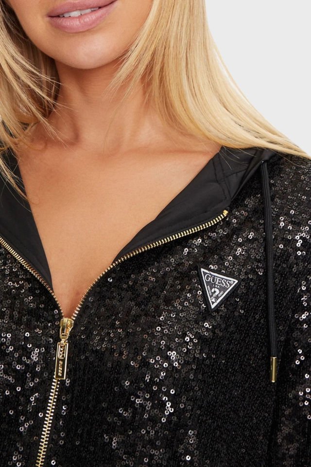 Guess Payetli Sweatshirt Siyah