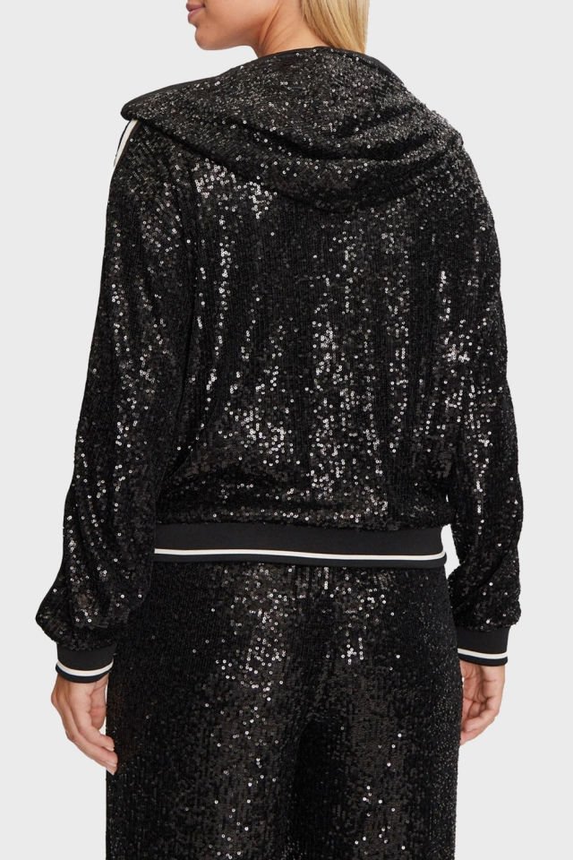 Guess Payetli Sweatshirt Siyah