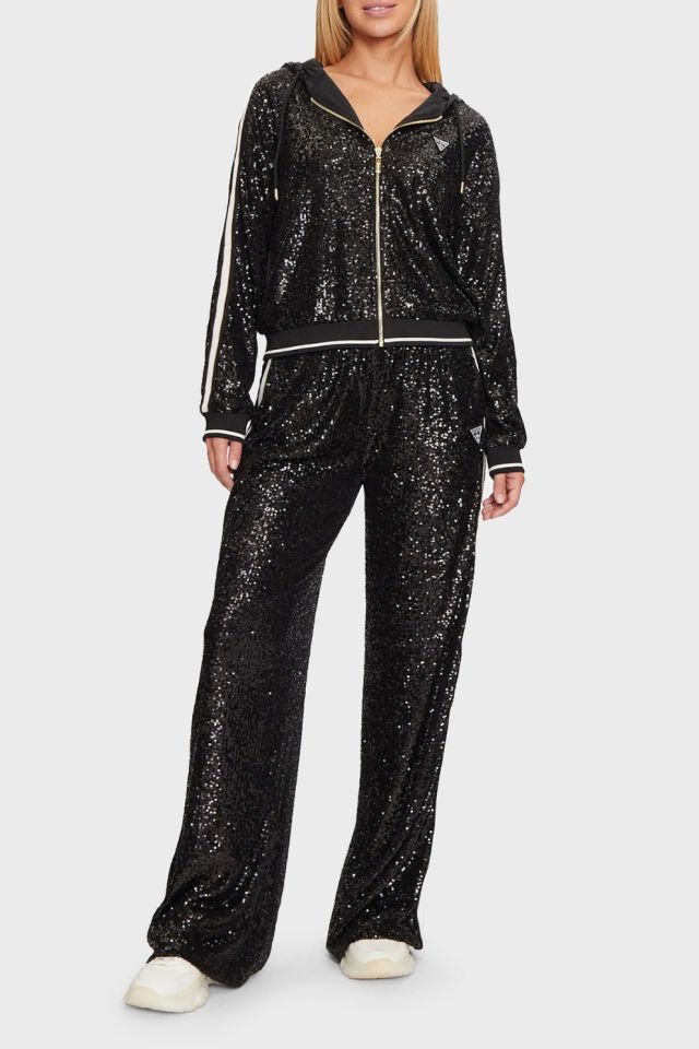 Guess Payetli Sweatshirt Siyah