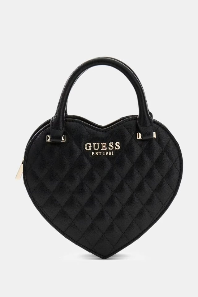 Guess Atabey Kapitone Mini Çapraz Askılı Çanta Siyah