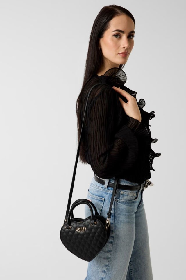 Guess Atabey Kapitone Mini Çapraz Askılı Çanta Siyah