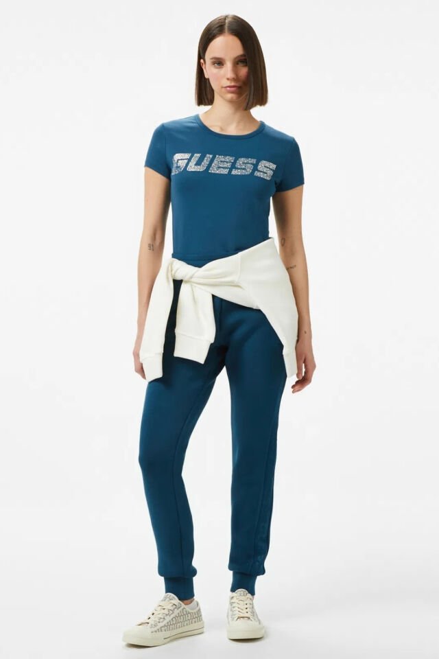 Guess Kiara Org Kadın Mavi T-Shirt