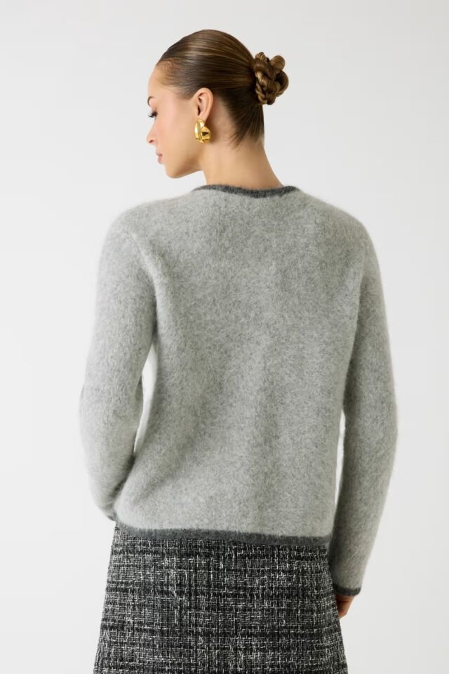 Guess Marciano Alpaka-Yün Triko Ceket Gri