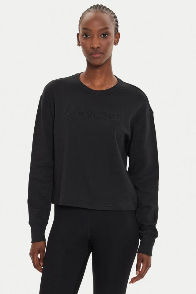 Calvin Klein Kadın French Terry Sweatshirt Siyah