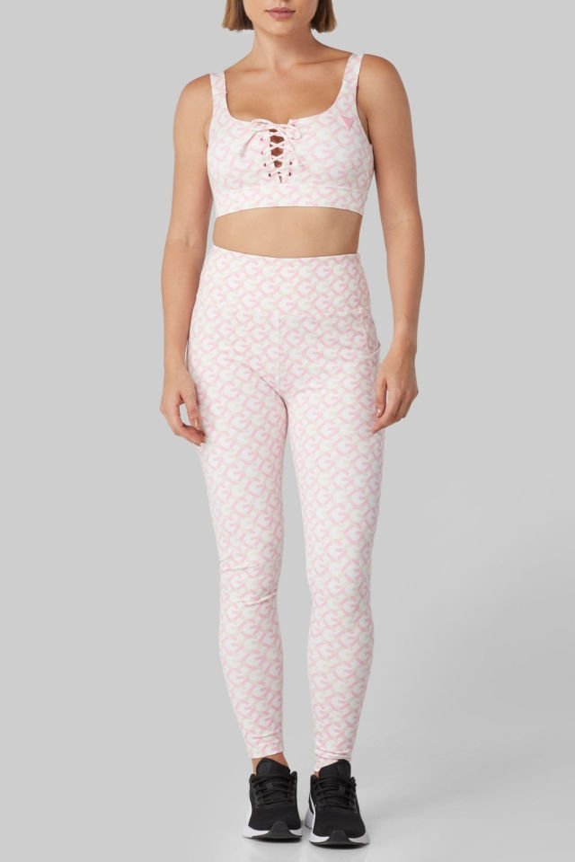 Guess Kadın G-Chain Logomania Tayt Pembe
